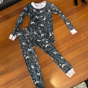 Hanna Andersson Blue and White Kids Pajama Set